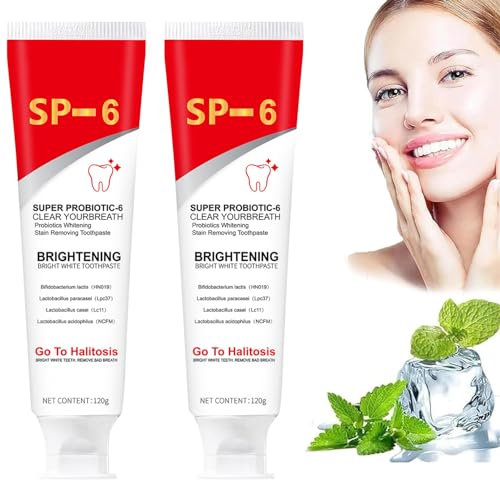 Frau Drwikey Probiotics Bright White Toothpaste, Frischer Atem, Super Probiotic-6, Tiefenreinigung Pflege Zahnpasta (2)