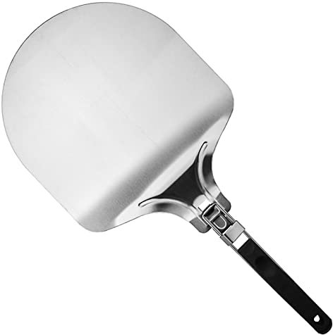 WOTZOV Espátula para Pizza con Mango Largo, Pala para Pizza Plegable, Pala para Pizza, para repostería, Masa, Peso Ligero, Acero Inoxidable, fácil de Limpiar