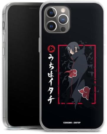 Silikon Hülle kompatibel mit Apple iPhone 12 Pro Max Case transparent Handyhülle Itachi Uchiha Offizielles Lizenzprodukt Naruto Shippuden
