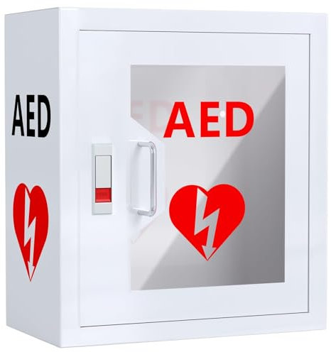 XNYXLPP AED-Schrank, AED-Defibrillator-Aufbewahrungsbox, wandmontierter Herz-Defibrillationsschrank, Erste-Hilfe-Koffer mit Schnappverschluss, passend für die meisten AED-Modelle
