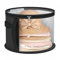 Large Round Hat Storage Box for Women Men Travel Organizer Case w/Dustproof Lid (Black)