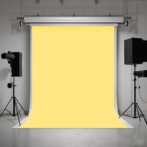 5X7ft Yellow Backdrop Background for Portrait Photography Photo Booth Backdrop for Photoshoot Background