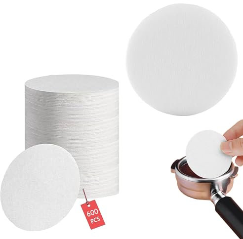 Espresso Papierfilter 58.5mm for Siebträger 58mm, 600 Stück Ungebleichter Rund Kaffee Filterpapier kompatible mit vielzahl Kaffeekocher filter Papier weiß (58.5mm)