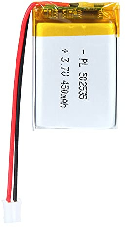 LiPo Akku 3,7V 450mAh 502535 mit JST-Kabel – Wiederaufladbarer Lithium Polymer Akku für Bluetooth-Lautsprecher, DIY-Projekte und Elektronikgeräte