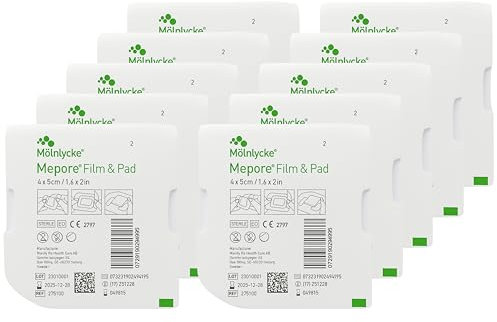 Mepore Ultra Sterile Waterproof Dressing 4 x 5 cm – Self-Adhesive, Absorbent, Showerproof Wound Care for Cuts, Grazes, Minor Burns, Surgical Sites, and Tattoos – Pack of 10 | SterlingSquare