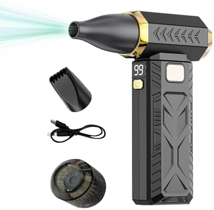 Dépoussiéreur électrique – Super dépoussiéreur sans Fil, Mini souffleur réglable à 3 Vitesses avec Batterie Rechargeable, Turbine USB, Moteur sans balais | Souffleur d'air pour Ordinateur de Voiture