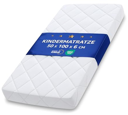 Matratze Kinderbett Mattress 50x100 cm Kindermatratze für Babybett Reisebett Beistellbett und Gitterbett Kinderbettmatratze Bettmatratze für Baby und Kinder 50 x 100 Oeko-Tex
