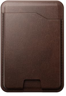 NOMAD Leather Mag Wallet with Find My I MagSafe Kartenetui für iPhone (Rustic Brown Horween)