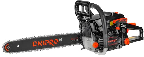 Dnipro-M Motosega a Scoppio 2400W, 52cc, lama 45cm, Motore 2 Tempi, Avviamento Facile, Anti-Vibrazione, Ideale per Tronchi Grandi e Lavori in Giardino. DSG-52HE