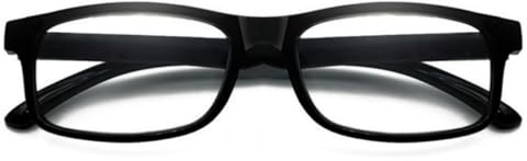 WALDSEELE Lesebrille,Blaulichtfilter Brille,Lesebrille für Den Ganzen Tag für Damen und Herren,Große Rechteckige Brille mit Komfortable Federscharniere Gegen Augenermüdung,Schwarz Matt +4.5