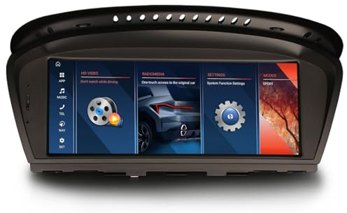 8,8 Android 14 Qualcomm Autoradio Apple Carplay & Android Auto für Für BMW 3er E90 E91 E92 E93 5er E60 E61 6er E63 E64 CIC System WiFi Bluetooth 5.0 Touchscreen iDrive Canbus SWC DSP