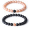 COAI Geschenkideen Freundschaftsarmbänder Partner Armband Distance Bracelets aus Matt Onyx und Sonnenstein