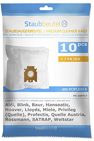 10 Sacchetti per ASPIRAPOLVERE Miele White Star, Classic C1, C1 Ecoline, C1 Ecoline Plus, S2121, S3121-2, S346, S386, S2130, S313I, S348, S388, S2131, S316, S370