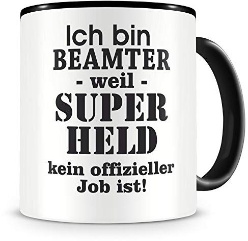 Samunshi® Beamter Tasse mit Spruch Geschenk für Beamte Mann Frau Kaffeetasse groß Lustige Tassen zum Geburtstag schwarz 300ml