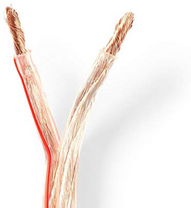Nedis - Cable de altavoz (100 m, 100 m, 2 unidades), color transparente