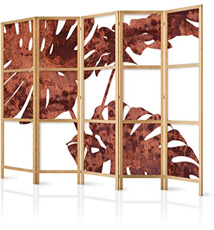 decomonkey Paravent Raumteiler Innen Blumen 225x171 cm 5 Teilig Room Divider Wall Raumteiler Stehend Trennwand Sichtschutz Spanische Wand Sichtschutzwand Wohnzimmer Holz Spa Zen Modern Japan