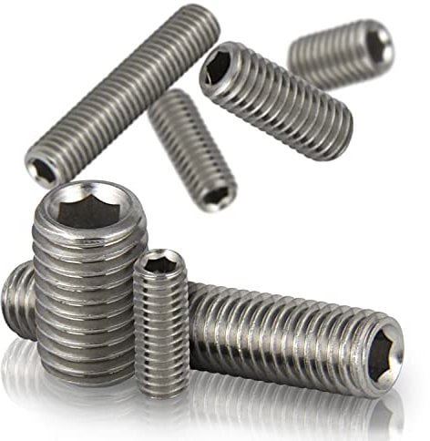 PROTECH 50 Stück Gewindestiften M6x5 mit Innensechskant aus rostfreier Edelstahl A2 Madenschrauben DIN 913 Kegelkuppe