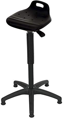 STIER Stehhilfe mit Gleitern Sitzhöhe 640-890 mm PU-Sitz mit Tragegriff