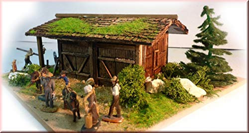 menta-modellbau Stable (Pferdestall) Mc Johan Bausatz 1:72 Western Wild West