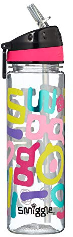 Smiggle Smiggler Kids Water Drink Bottle for Boys & Girls with Flip Top Spout and 650ml Capacity | Rainbow