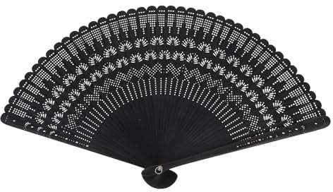 Homoyoyo Hand Faltfächer Chinesischer Vintage-Stil Handfächer Bambusfächer Elegantes für Party Hochzeit Tanzdekoration (Schwarz)