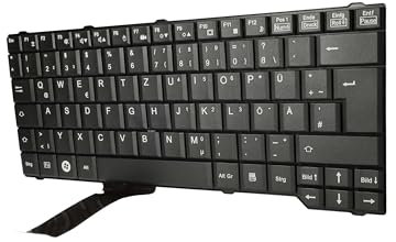 vhbw Tastatur Keyboard QWERTZ kompatibel mit Fujitsu-Siemens Esprimo Mobile X9515, X9525 Notebook - Schwarz