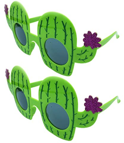 Amosfun 2 Pairs Hawaii Party Sonnenbrille Kaktus Form Brillen Kinder Neuheit Brillen Strand Tropical Themed Party Photo Booth Requisiten