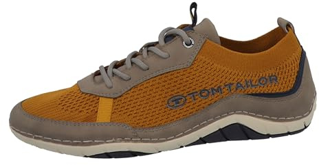Tom Tailor Herren 5383305 Sneaker, Mustard-Grey, 45 EU