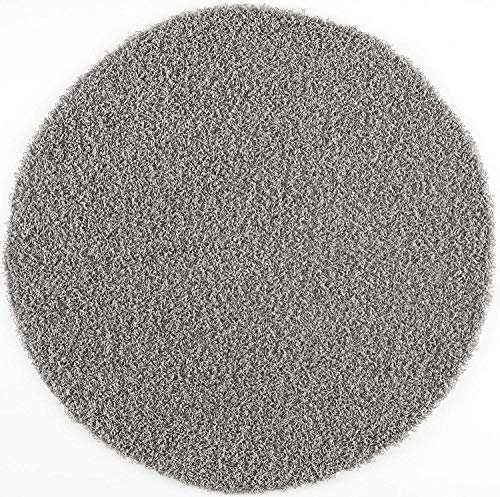 Muratap Teppich Wohnzimmer Modern - Loca Shaggy - Hochflor Teppich Weich und Warm Schmutzabweisend und Pflegeleicht Wohnzimmerteppich - Große: 80 cm - Rund - Farbe: Grau