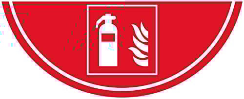 XXL Aufkleber Hinweis Bodenmarkierung Feuerlöscher Brandschutz Boden Schild Folie selbstklebend ähnl. ISO 7010 | 30x75cm Made in Germany