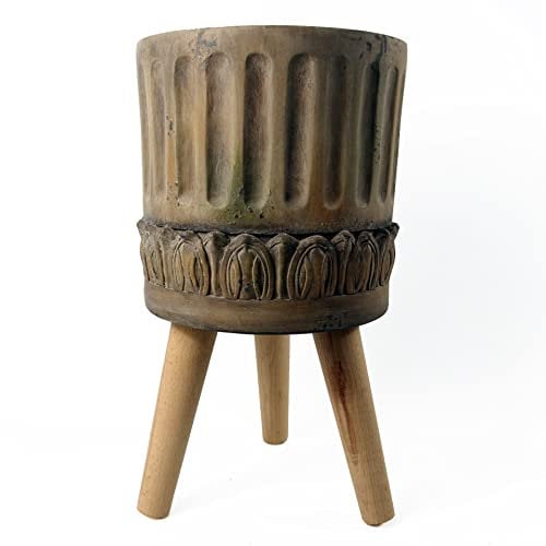Leaf Macetas Grandes de Fibra de Vidrio, 40 cm Zandi Roman