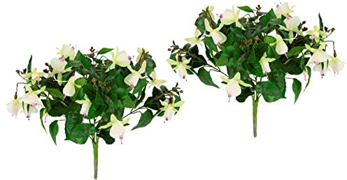 Künstlicher Fuchsienbusch Zierpflanze Fuchsien Busch Kunstpflanze Zimmerpflanze Blüten Blumen Kunstblumen Seidenblumen Unechte Deko Gefälschte Doppelblütenblätter Topfpflanze Hybrida Hort Flores