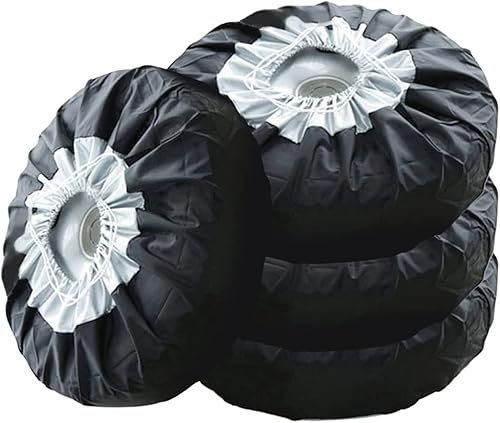 Lot de 4 Housses de Pneu pour Roue de Voiture, Protection de Pneu de Voiture, Protection Imperméable Contre la Neige et Le Soleil pour Pneus de 13 à 19, 16 à 20