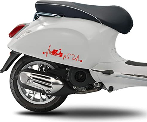Kit 2 adesivi compatibili con PIAGGIO VESPA PRIMAVERA SPRINT GTS PX passione grafica completa colore a scelta Cod.1840 (032 ROSSO)