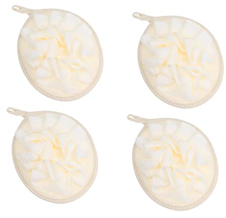 FRCOLOR 4 Piezas Almohadillas Exfoliantes Para La Lufa De Baño Cepillo De Esponja Almohadillas Exfoliantes De Baño Esponja De Baño Puf Bola De Esponja Estilo Japones