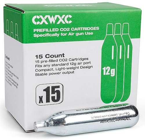 CXWXC CO₂ Kapseln 8g / 12g ohne Gewinde, CO₂ Kartuschen für Airsoft, Softair, Paintball und Luftdruckwaffen