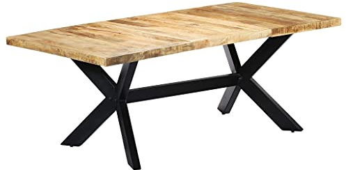 Camerina Esstisch 200×100×75 cm Massivholz Mango Esszimmertisch Holz Gartentisch Ausziehbar