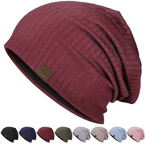 HAMUNI Slouchy Beanie Hip-Hop Weiche Leichte Laufende Beanie Mütze Atmungsaktivität Erwachsene Zwerg Hüte Chemo Cap Schädel Cap für Herren Damen