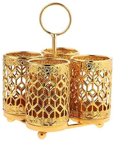 HOMSFOU Porta Utensilios De Cocina De Metal Soporte Para Palillos Recipiente Para Cubiertos Suministros De Cocina Olla Para Cubiertos Palillos Huecos Jaula Cuchillo Y Tenedor