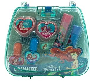 Lip Smacker Princess Ariel Mini Tote Bag, ein Ungefährliches Make-up-Set für Kinder mit Gesichts-, Lippen- und Nagel-Make-up und Beauty-Accessoires für den Perfekten Prinzessinnen-Look