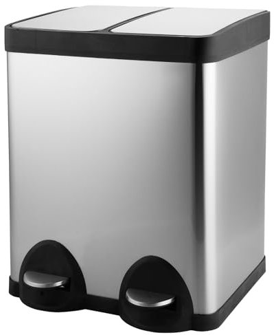 JM ·YIPENG 30L Mülleimer 2 fach, Abfalleimer Küche 2 fächer 2 x 15L, Mülleimer 2 fächer,30L Mülltrennsystem
