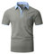 VHUQGVU Herren Poloshirt Baumwolle Kurzarm Knopfleiste mit Farbblockierung Polohemd Regular Slim Fit Modelle Golf Sport T-Shirt,Grau Y41,L