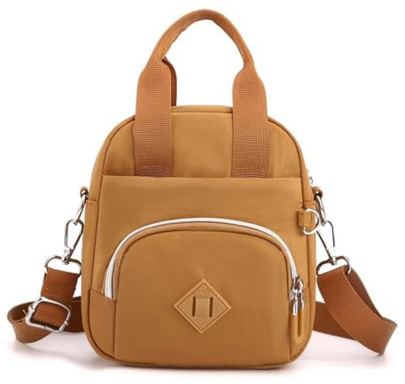 FULUJIDI Rucksäcke Daypacks Kleine Damen Cross Body Tasche Damen Mini Messenger Tasche Femme Einfache Handtasche Lässig wasserdichte Nylon Schulter Tasche Handy Tasche Gold