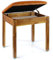ENKEZI Klavierbank mit Stauraum, Massivholz Keyboardbank, Klavier-Bücherregal-Hocker, Schminkhocker, Samt-Schminkhocker, kleiner Ottomanhocker mit Stauraum (Braun)