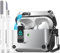 R-fun kompatibel mit AirPods Pro 2 Hülle (Auto Pop-Up-Deckel) mit Reinigungsset, kompatibel mit Airpods Pro 2./1. Gen(2023/2022/2019), für Airpods Pro Hülle (USB-C/Lightning-Kabel),Silber