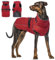 Katzinst Hundemantel, Hunde Wintermantel mit Reflektierenden Streifen, wasserdichte Hundemantel für Mittelgroße und Große Hunde, Warmer Mantel für Deutsche Dogge,Rot,3XL