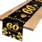 Tischläufer 60 Geburtstag Männer Frauen 60. Geburtstag Deko Schwarz Gold Happy 60th Birthday Tischdeko für 60 Jahrestag Geburtstag Party Tisch Dekoration