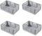 heqxwl 4 Stück Faltbare Kunststoff Aufbewahrungsbox, Einkaufskiste Klappbar, Stabil Klappboxen Faltbar für Küche, Büro, Schlafzimmer, Schrank, Schublade (Grau, M)