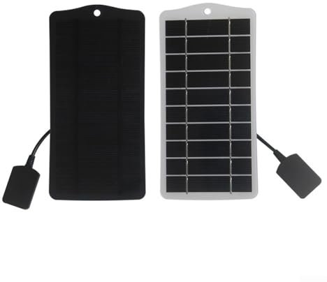 Portable Solar Battery Charger, Suitable For Smartphones Tablets Power Banks And More, 2.5W 5V Solar Charger(Black)