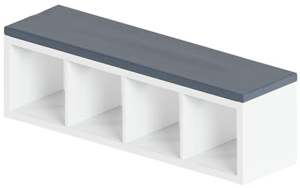 Sitzauflage für Kallax Regal 1x2, 1x3 und 1x4-4cm dickes Sitzkissen, Polster + waschbarer Bezug mit Reißverschluss - Ideal für Sitzbank im Flur & Kinderzimmer, in Grau oder Beige (76, Grau)
